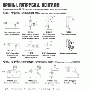 Кран для технического газа (N2) для установки в столешницу 13010-2