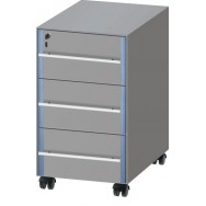 Тумба подкатная из меламина ЛАБ-PRO ТПЯ3 40.50.67 (с 3 ящиками)