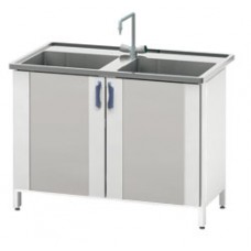 Стол-мойка ЛАБ-PRO МД30 120.70.90 SS (2 чаши глубиной 300мм, модуль из нерж. стали) Стол-мойка ЛАБ-PRO МД30 120.70.90 SS (2 чаши глубиной 300мм, модуль из нерж. стали)