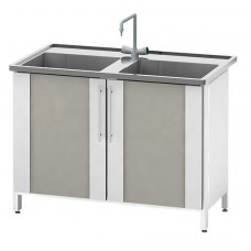 Стол-мойка ЛАБ-PRO МД30 150.60.90 SS (2 чаши глубиной 300мм, модуль из нерж. стали) Стол-мойка ЛАБ-PRO МД30 150.60.90 SS (2 чаши глубиной 300мм, модуль из нерж. стали)