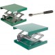 Подъемный столик лабораторный, алюминий, зеленый цвет, ДхШхВ 100х100х55/120 (11015)